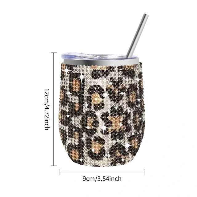 diamond wine tumbler with sealed lid