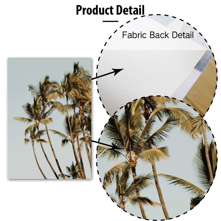 coconut tree palm leafs bus sea landscape wall art canvas painting