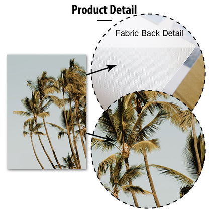 Coconut Tree Palm leafs Bus Sea Landscape Wall Art Canvas Painting