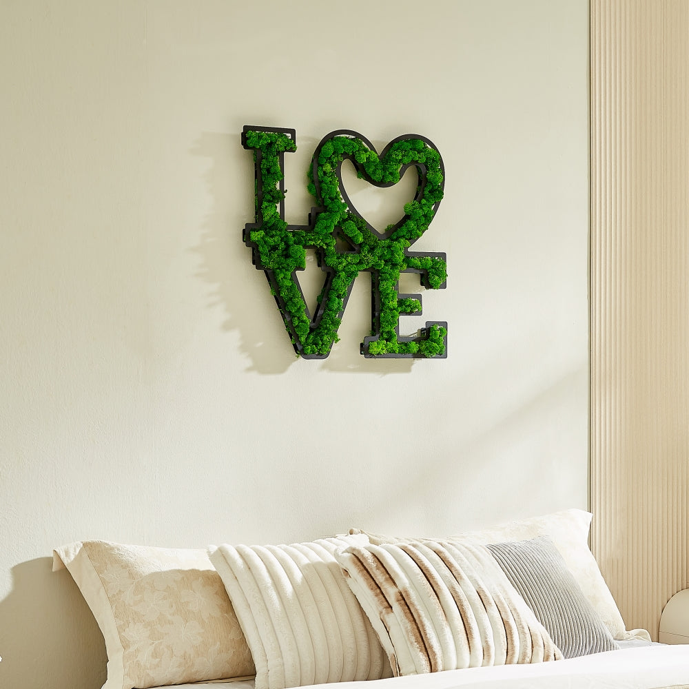 love letter art moss wall decor