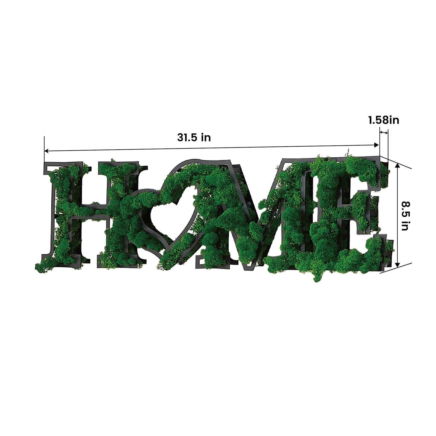 home letter art moss wall decor