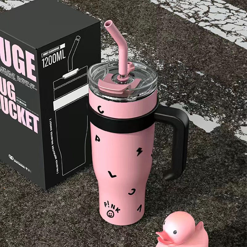 "pink" stainless steel thermos cup