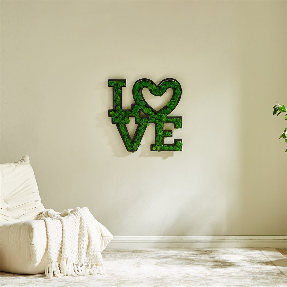 love letter art moss wall decor