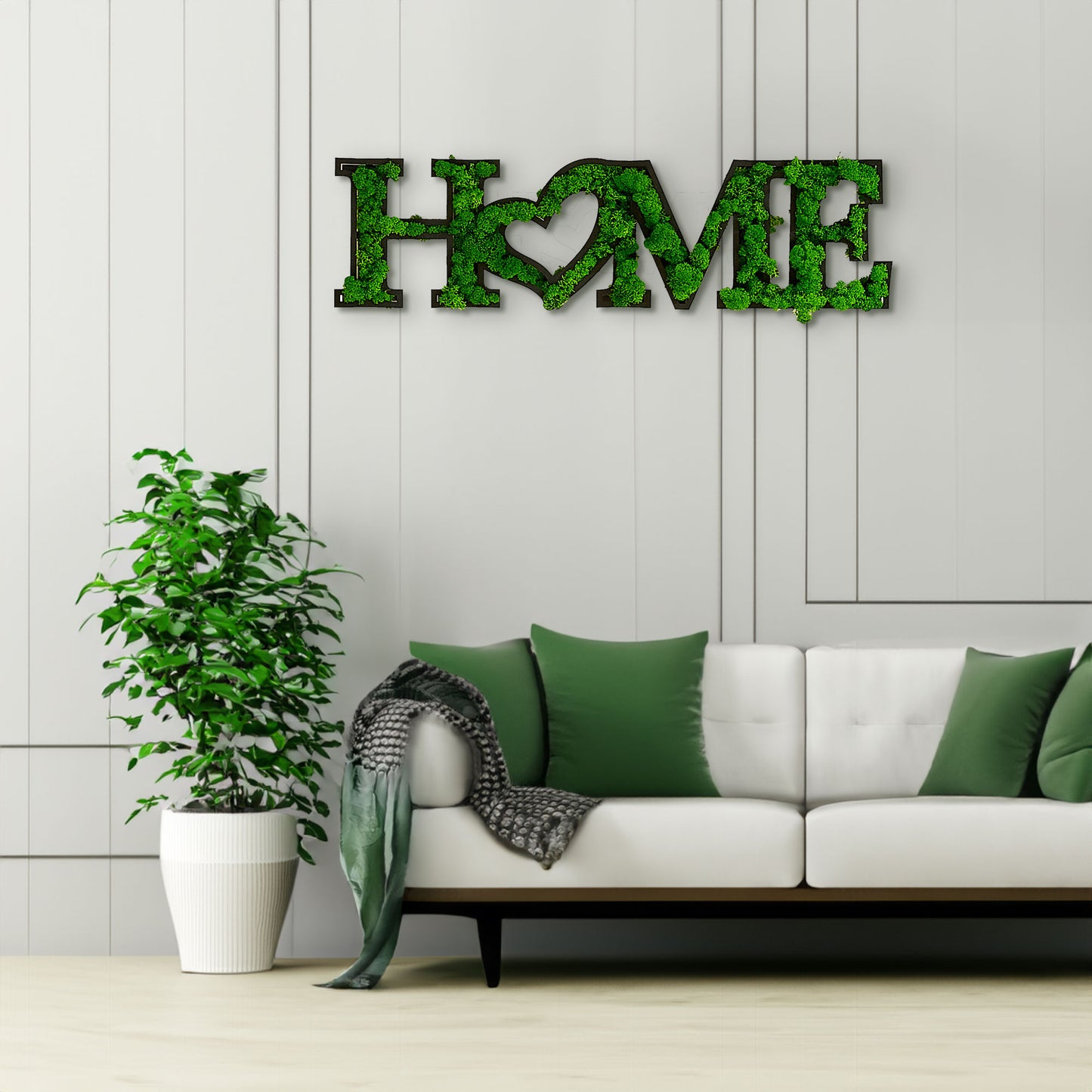 home letter art moss wall decor