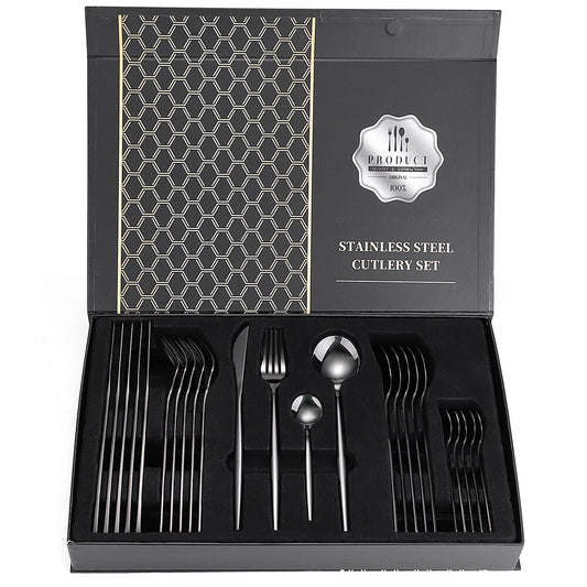 24pcs Dinnerware Set Stainless Steel Tableware Set