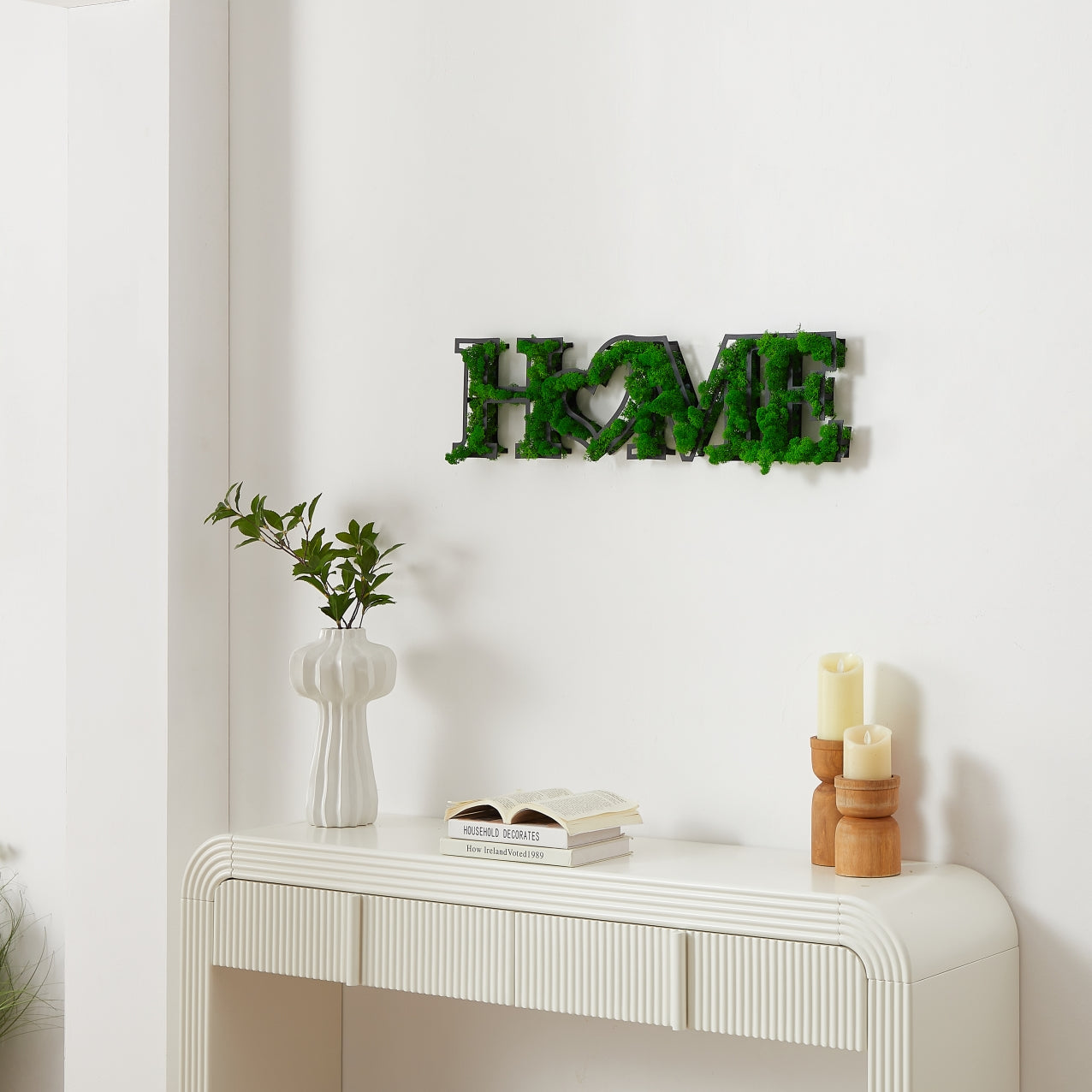 home letter art moss wall decor