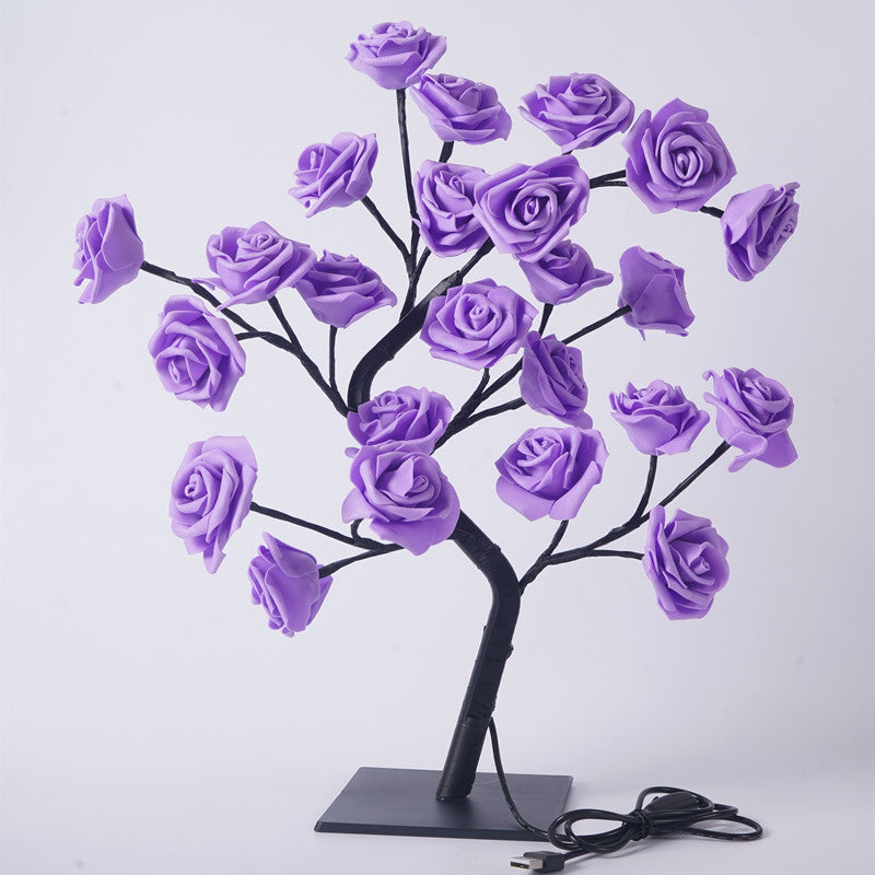 led rose tree bouquet table lamp – romantic floral lighting