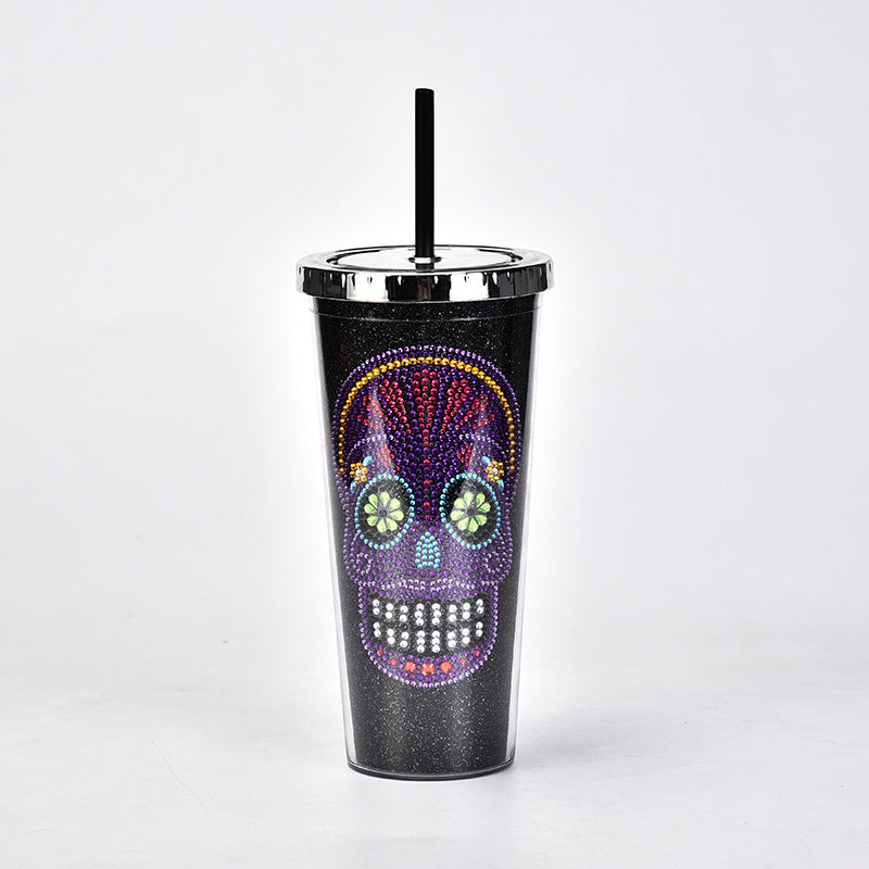 double diamond creative skull water cup – bold gothic drinkware
