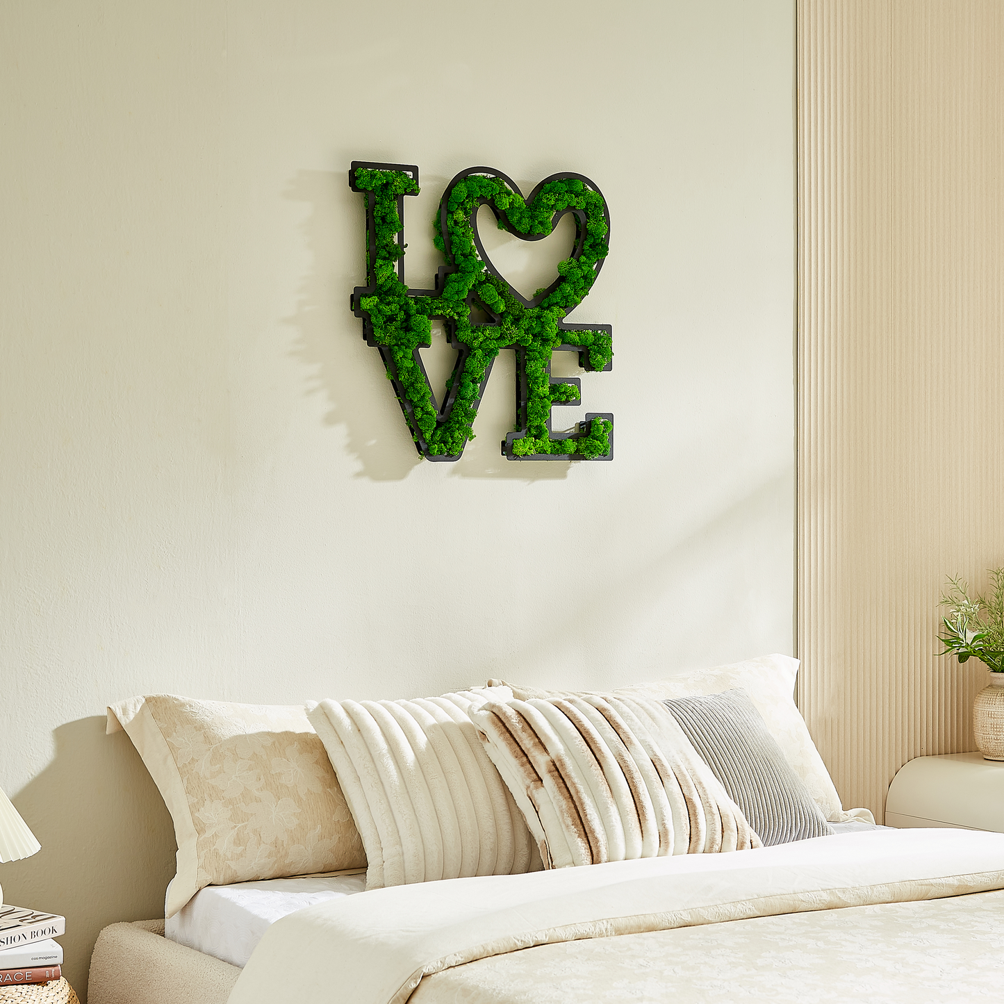 love letter art moss wall decor