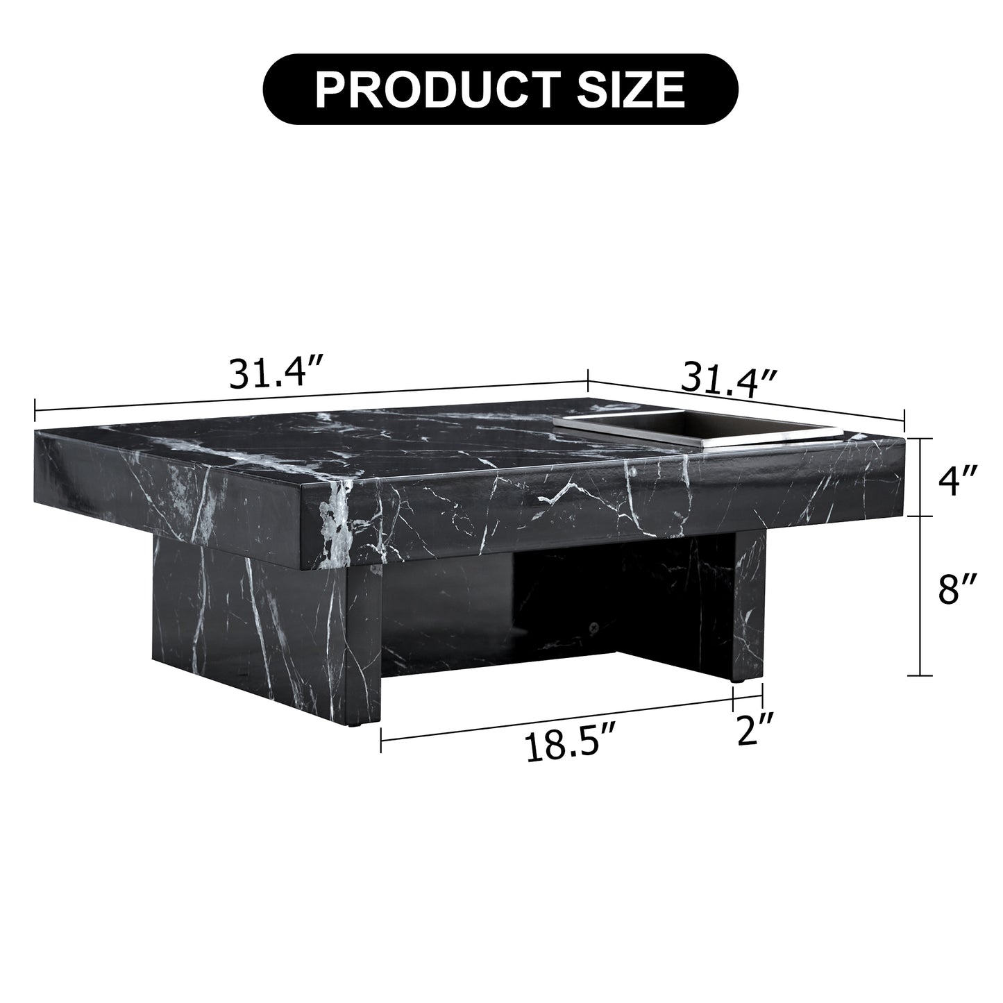 marble coffee table, black/whitepattern