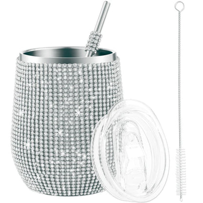 Diamond Wine Tumbler With Sealed Lid