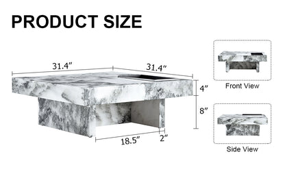 Marble Coffee Table, White/Black Pattern