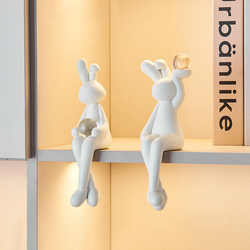 light luxury electroplated silver plated rabbit decoration