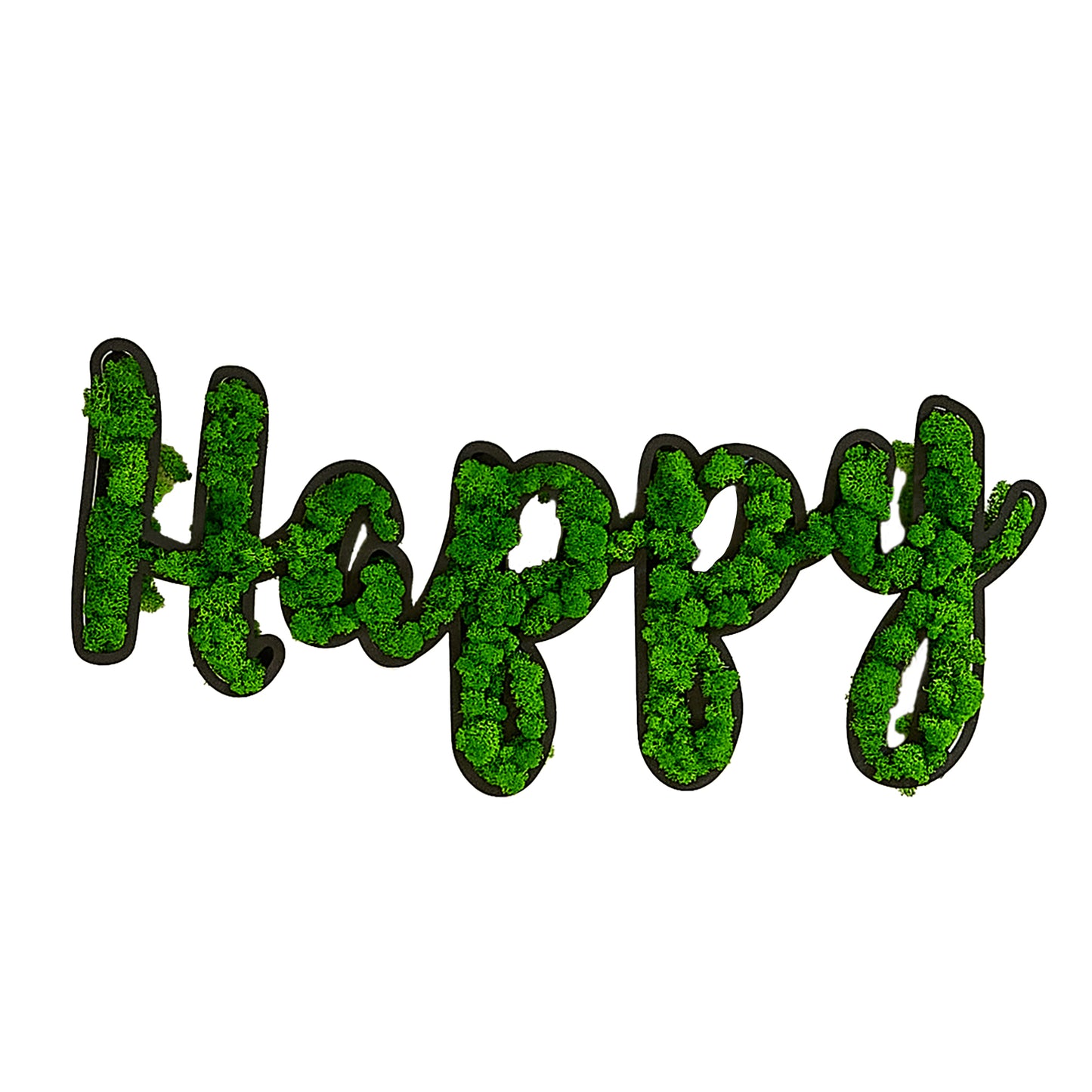 happy letter art moss wall decor