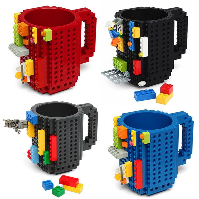 lego type building blocks coffee cup