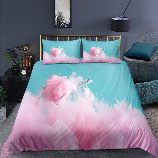 3D Pink Girl Bedding Set- Multistyles