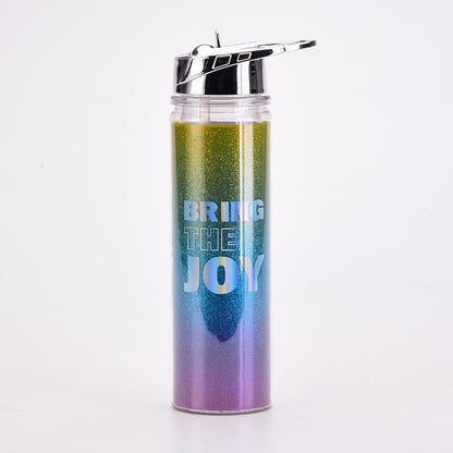 Rainbow Gradient Magic Color Double-Wall Water Bottle – Portable Outdoor Cup