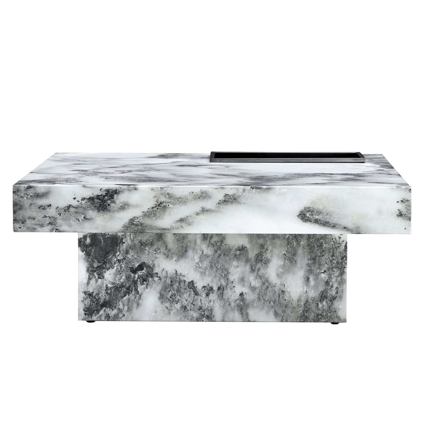 marble coffee table, white/black pattern