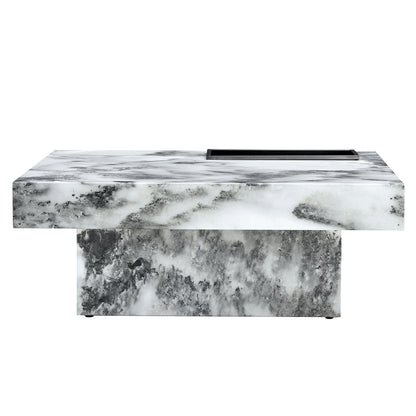 Marble Coffee Table, White/Black Pattern