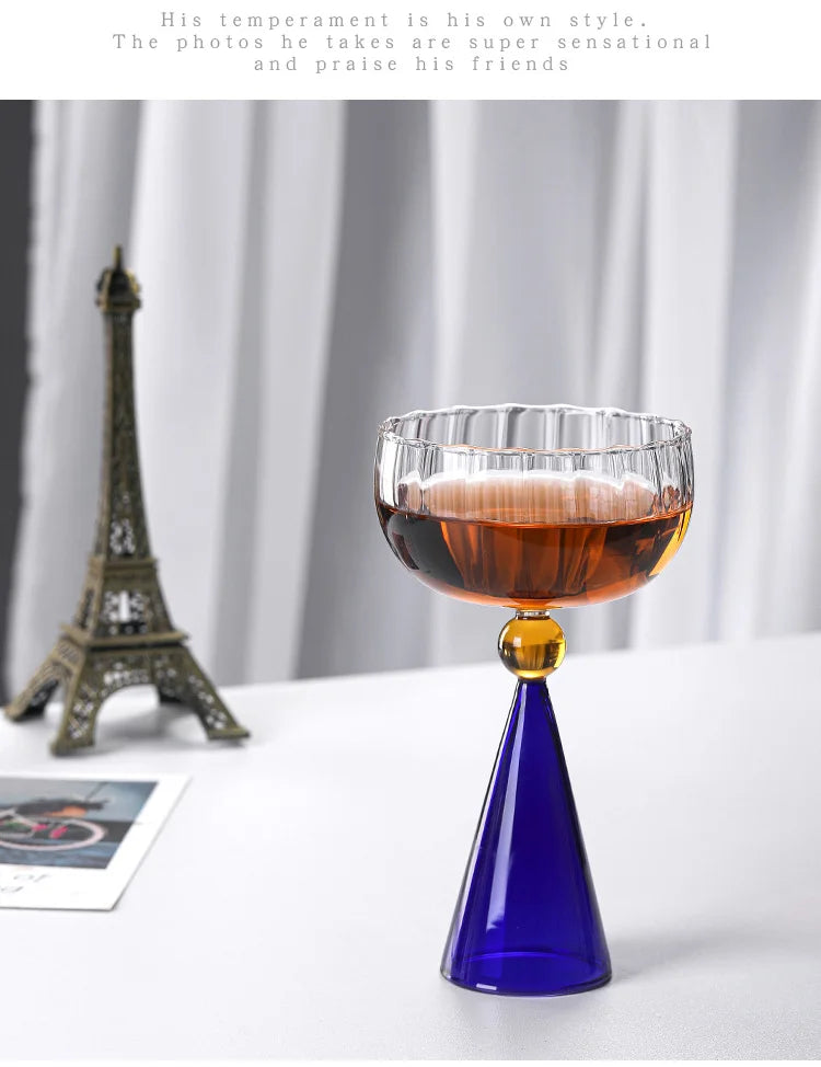 high borosilicate glass transparent champagne glass