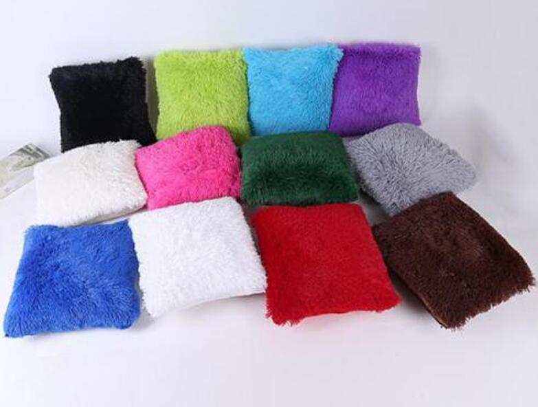 solid soft plush faux pillows