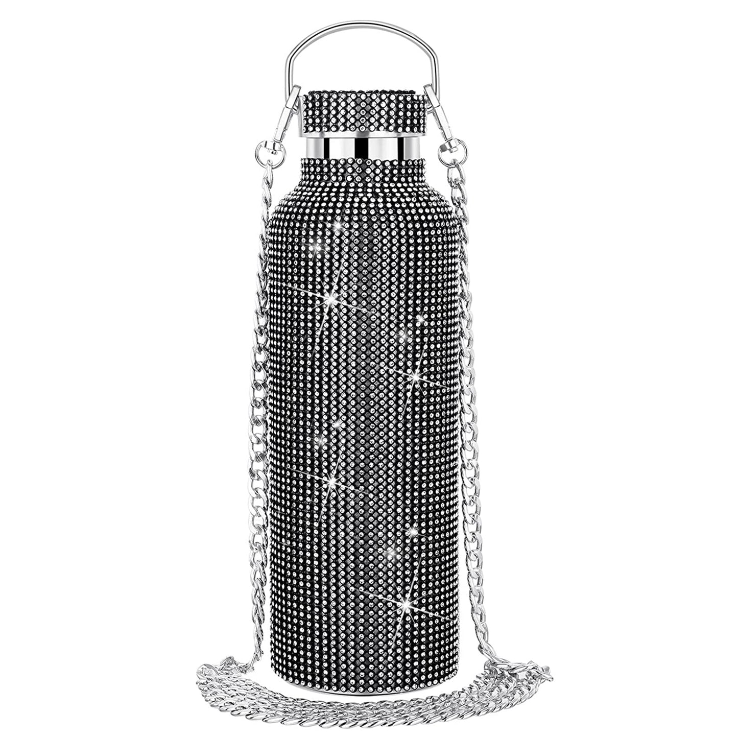 diamond-encrusted thermos water cup