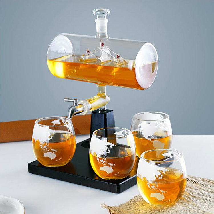 sail shape whisky wine set – nautical luxury drinkware