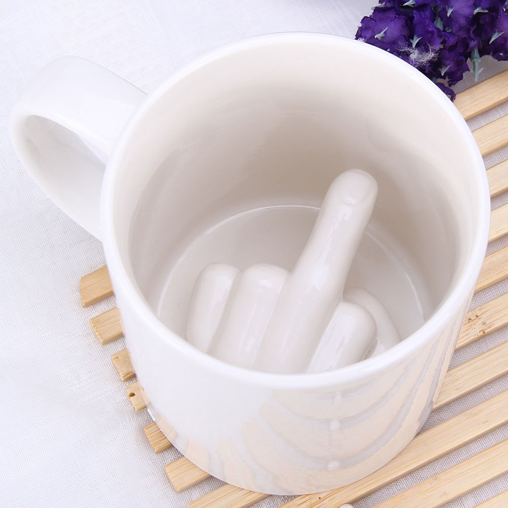 middle finger coffee cup – bold novelty mug for the unapologetic