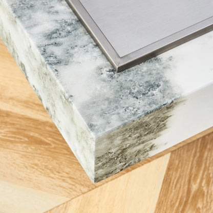 Marble Coffee Table, White/Black Pattern