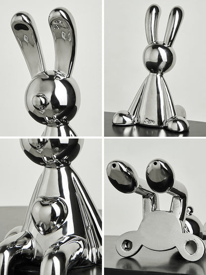 Light Luxury Electroplated Silver Plated Rabbit Decoration