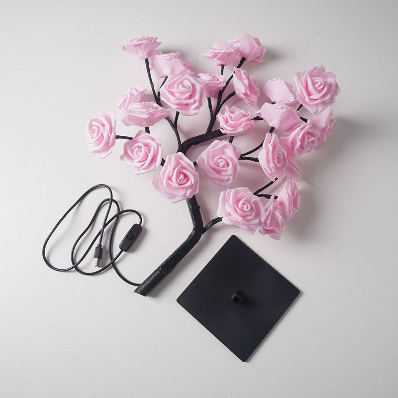 led rose tree bouquet table lamp – romantic floral lighting