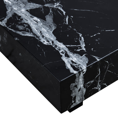 Marble Coffee Table, Black/WhitePattern