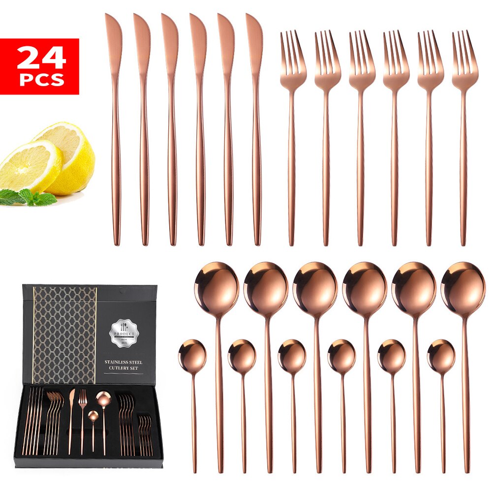 24pcs dinnerware set stainless steel tableware set