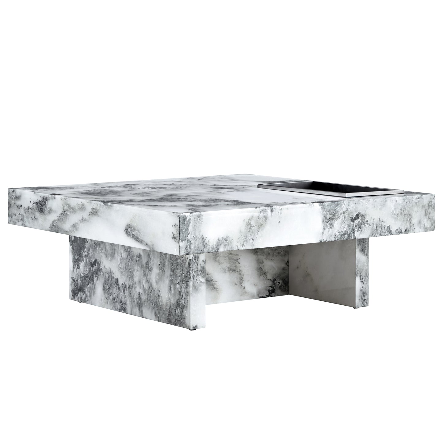marble coffee table, white/black pattern