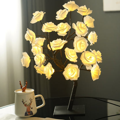 LED Rose Tree Bouquet Table Lamp – Romantic Floral Lighting
