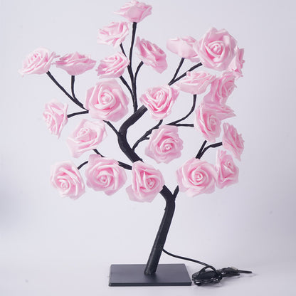 LED Rose Tree Bouquet Table Lamp – Romantic Floral Lighting