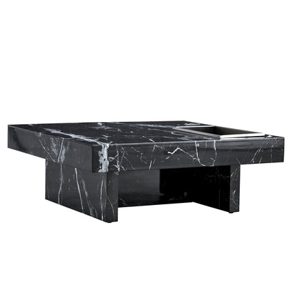 Marble Coffee Table, Black/WhitePattern