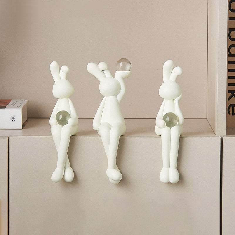 light luxury electroplated silver plated rabbit decoration
