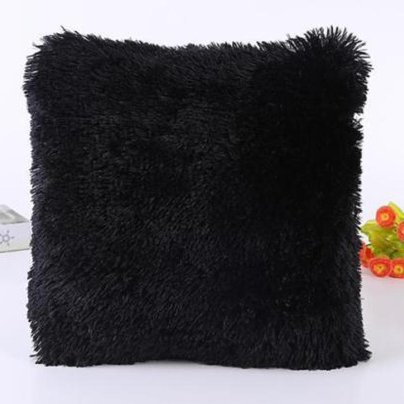 solid soft plush faux pillows