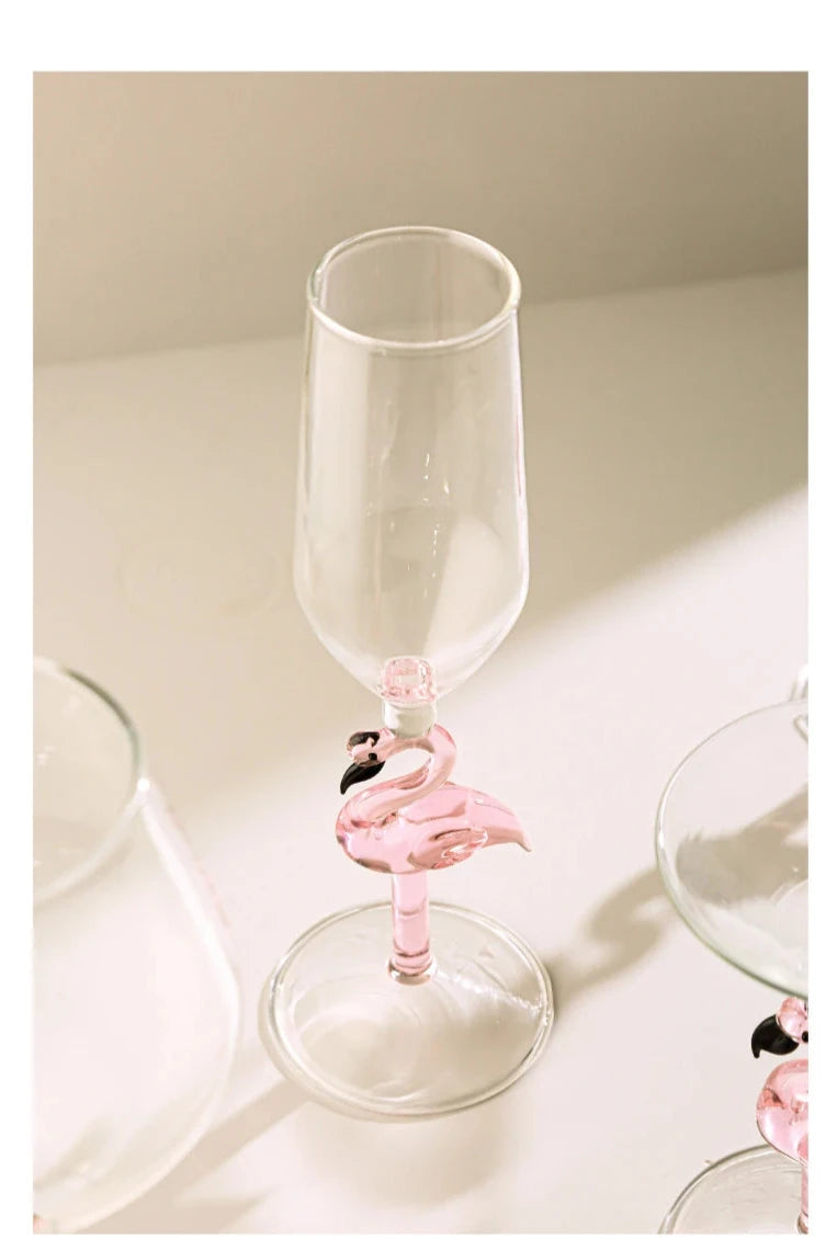 flamingo glass – playful artisan drinkware