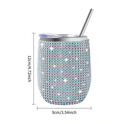 Diamond Wine Tumbler With Sealed Lid