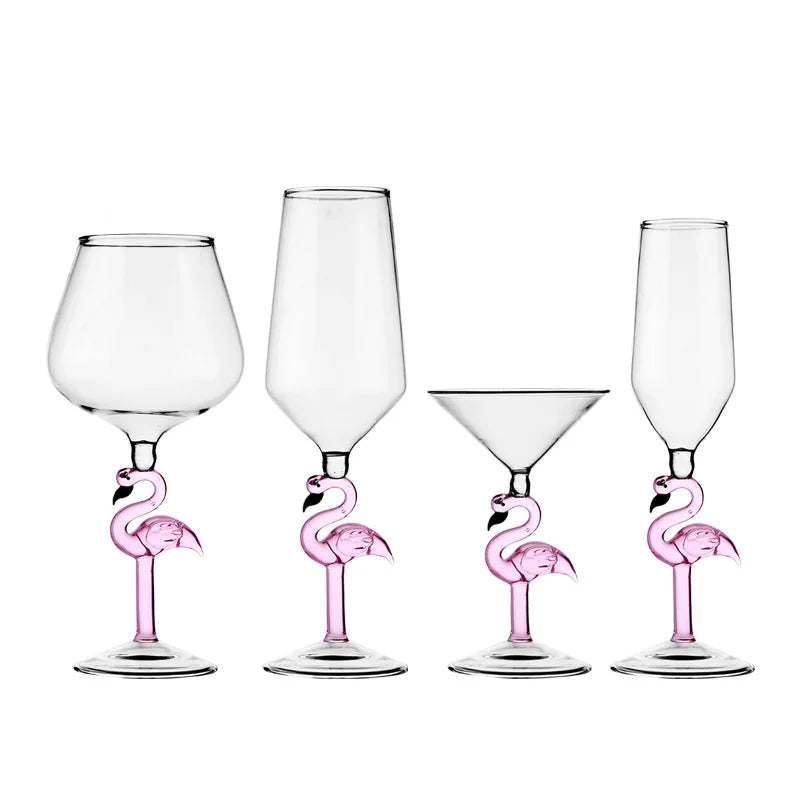 flamingo glass – playful artisan drinkware