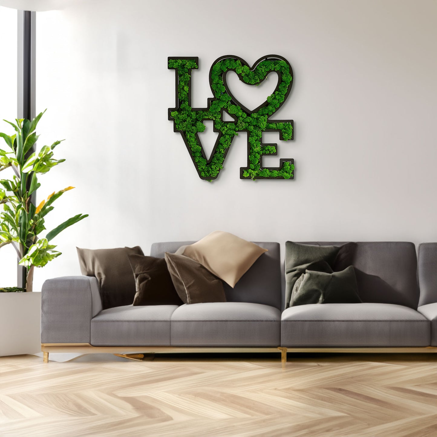 love letter art moss wall decor