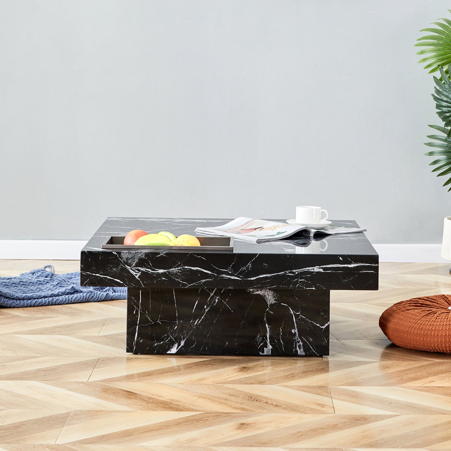 marble coffee table, black/whitepattern