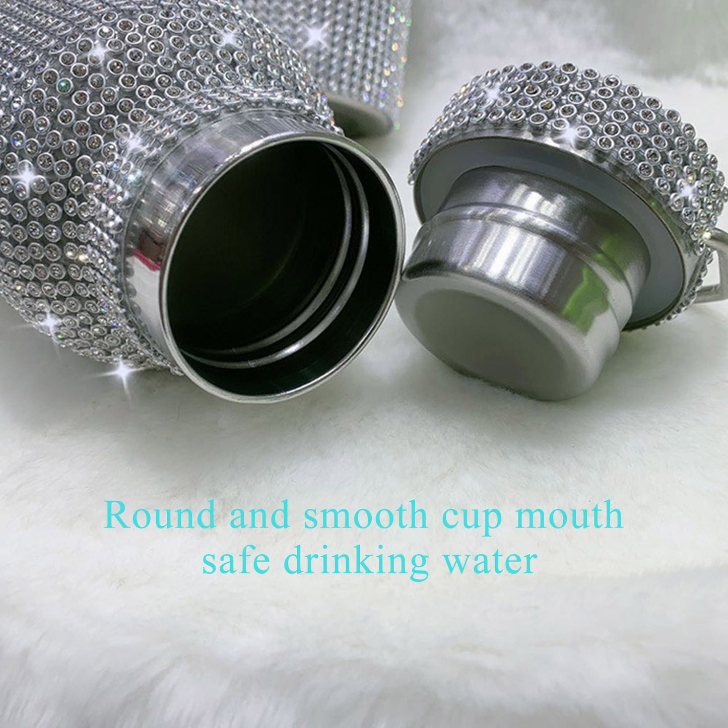 diamond-encrusted thermos water cup