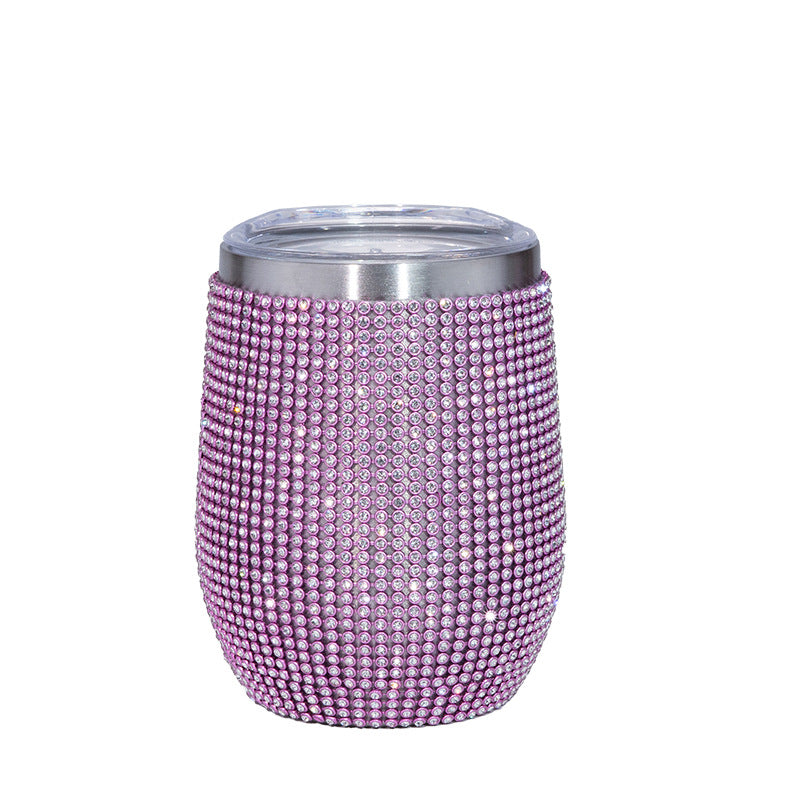 diamond wine tumbler with sealed lid