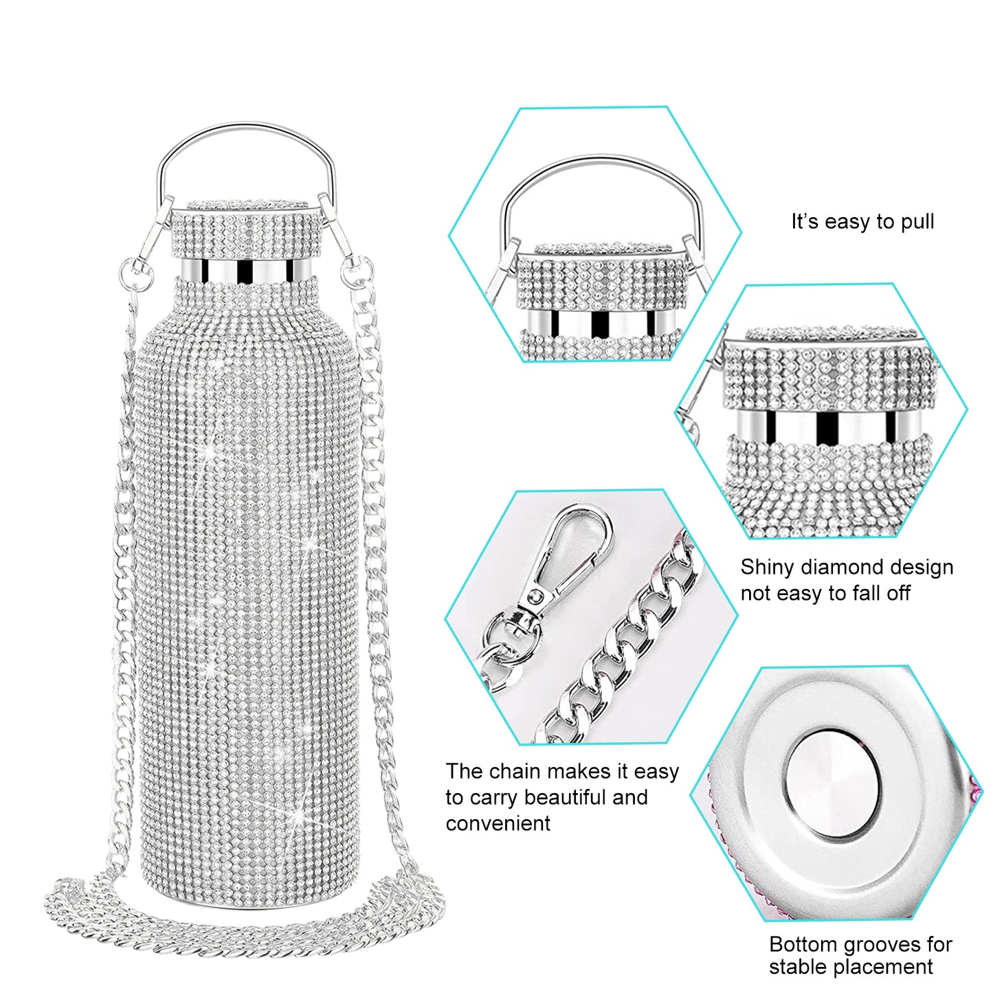 diamond-encrusted thermos water cup