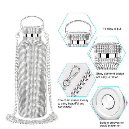 Diamond-Encrusted Thermos Water Cup