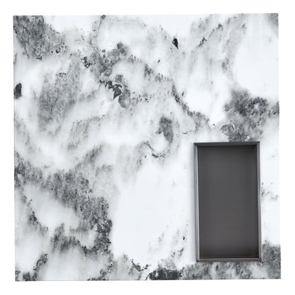 Marble Coffee Table, White/Black Pattern