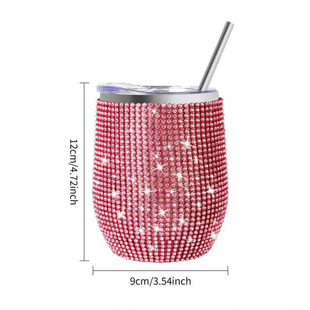 diamond wine tumbler with sealed lid
